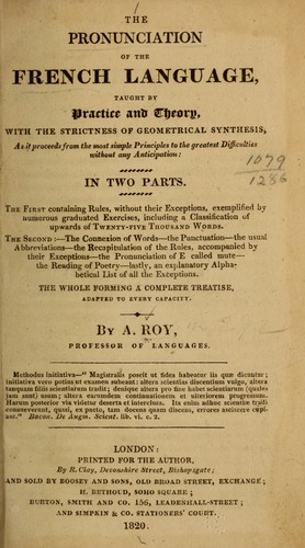 The pronunciation of the French language