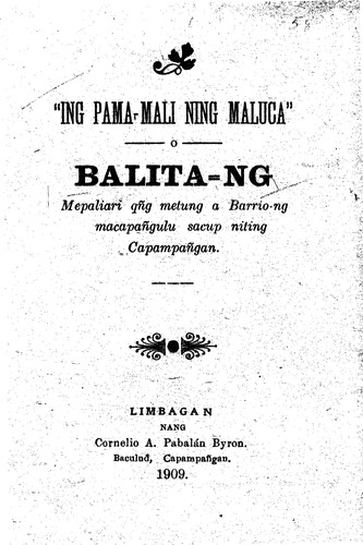 "Ing pama-mali ning maluca"