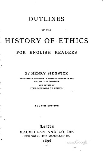 Outlines of the history of ethics for English readers