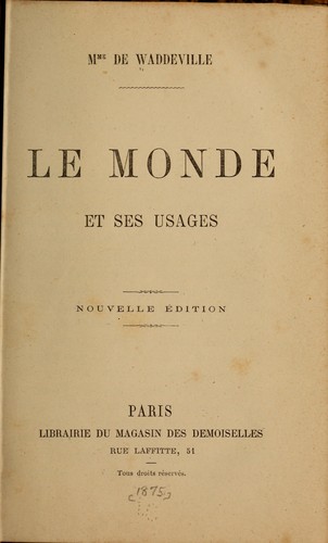 Le monde et ses usages