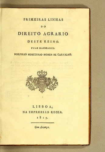 Primeiras linhas do direito agrario deste reino