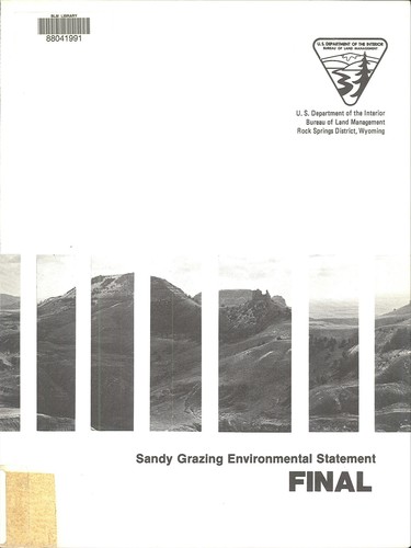 Proposed domestic livestock grazing management program for the Sandy area