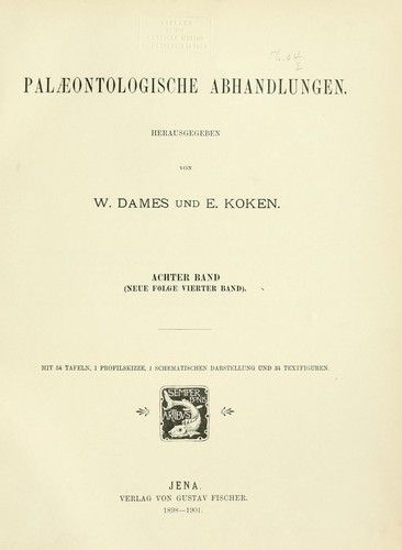 Geologische und paltologische Abhandlungen