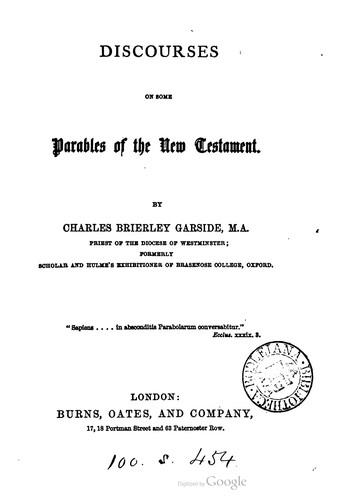 Discourses on some Parables of the New Testament