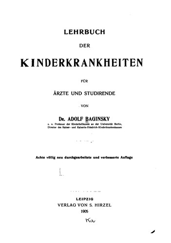Lehrbuch der Kinderkrankheiten für Ärzte und Studirende