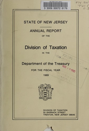 Annual report of the Division of Taxation in the Department of the Treasury