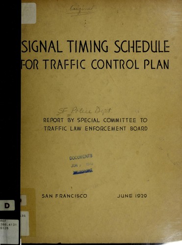 Signal timing schedule for traffic control plan