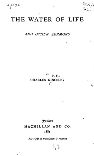 The Water of Life: And Other Sermons