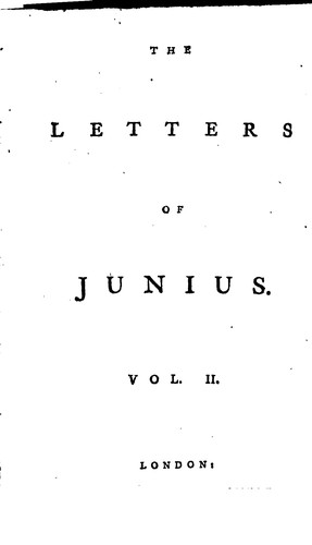 The Letters of Junius