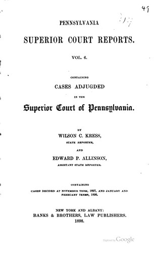 Pennsylvania Superior Court reports