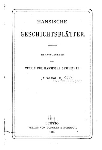 Hansische Geschichtsblätter