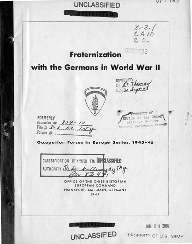 Fraternization With The Germans In World War II
