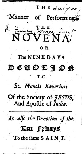 The manner of performing the Novena