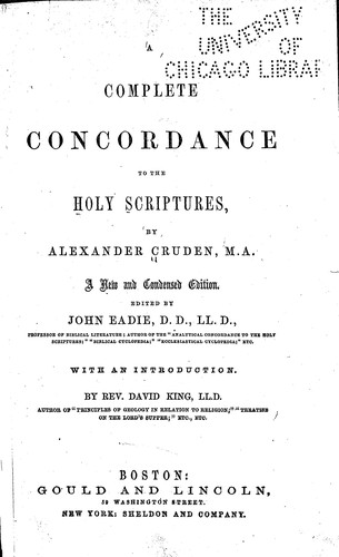 A complete concordance to the Holy Scriptures