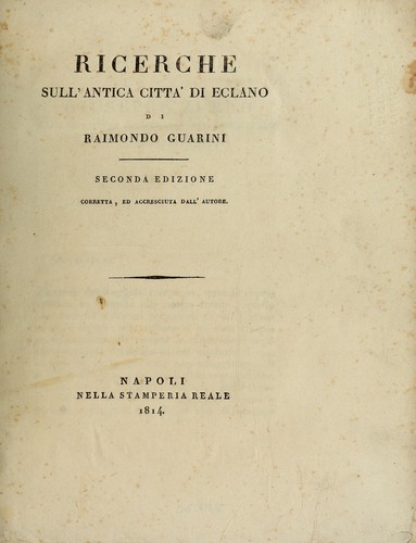 Ricerche sull'antica citta' di Eclano