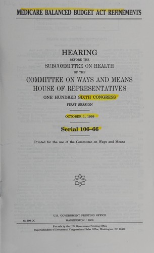 Medicare Balanced Budget Act refinements