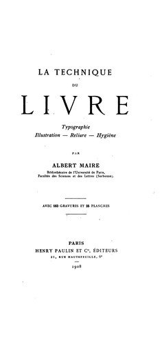 La technique du livre.