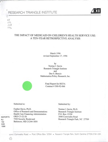 The impact of Medicaid on children's health service use