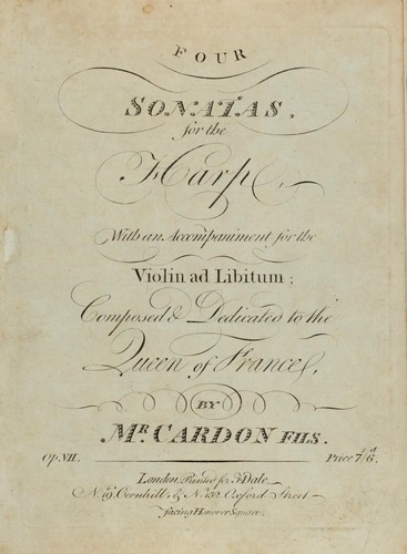 Four sonatas for the harp with an accompaniment for the violin ad libitum, op. VII