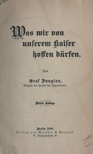 Was wir von unserem Kaiser hoffen dürfen.