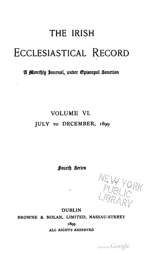 The Irish ecclesiastical record