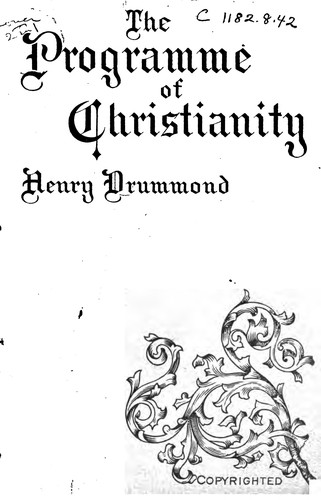 The Programme of Christianity: An Address
