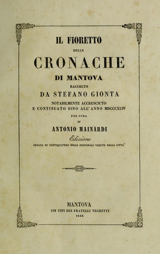 Il fioretto delle cronache di Mantova