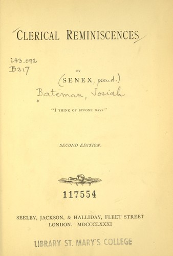 Clerical reminiscences