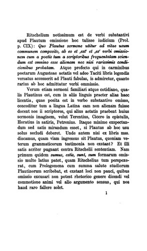 Quaestionum Plautinarum de verbo substantivo specimen