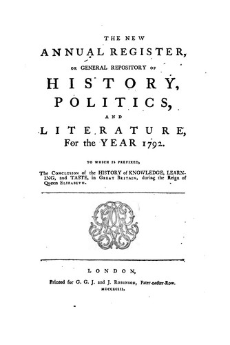 The New annual register, or General repository of history, politics, and literature