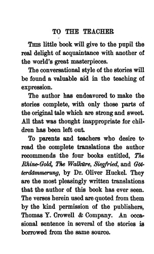 Opera Stories from Wagner: A Reader for Primary Grades