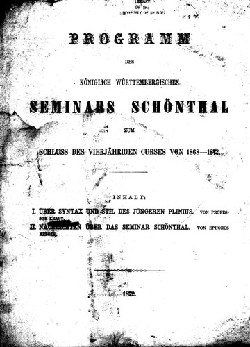 Über Syntax und Stil des Jüngeren Plinius