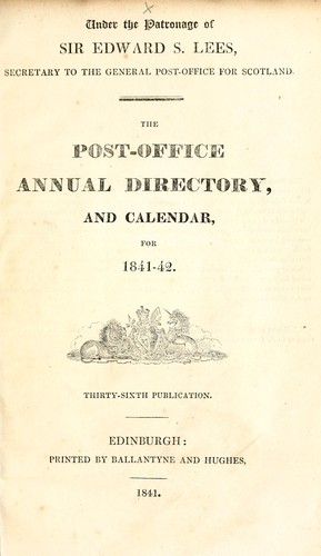 The Post-Office annual directory and calendar