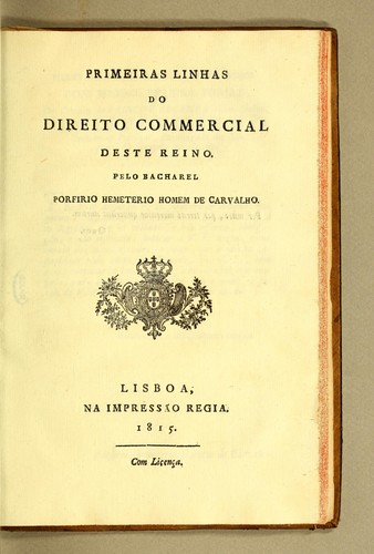Primeiras linhas do direito commercial deste reino