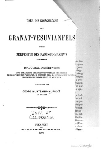 Über die Einschlüsse von Granat-vesuvianfels in dem serpentin des Parîngu-massiv's ...