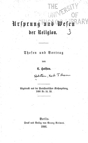 Ursprung und Wesen der Religion