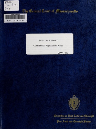 Special report--confidential registration plates.