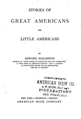 Stories of great Americans for little Americans