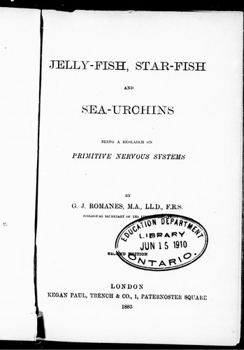 Jelly-fish, star-fish and sea-urchins