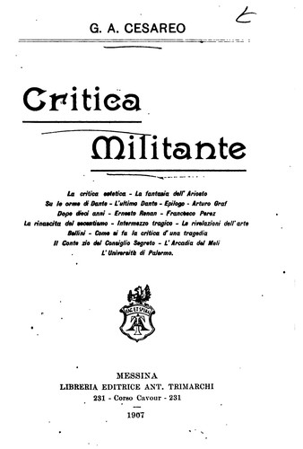 Critica militante ...