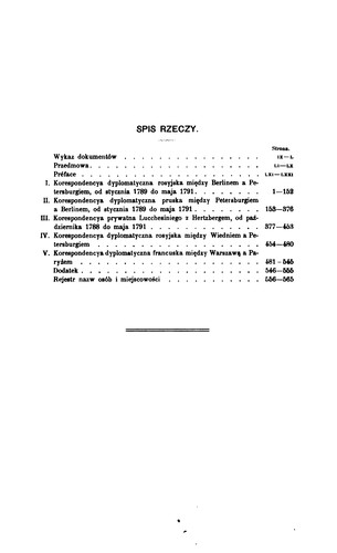 Documents relatifs a l'histoire du deuxieme et troisieme partage de la Pologne: T.1. Politique ...
