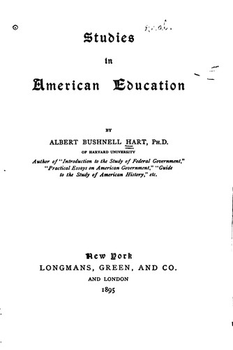 Studies in American education