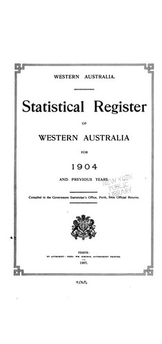 Statistical Register of the Colony of Western Australia for ... and Previous Years