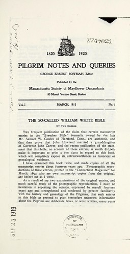 Pilgrim notes and queries