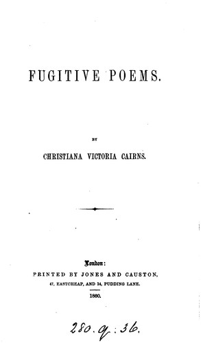 Fugitive poems