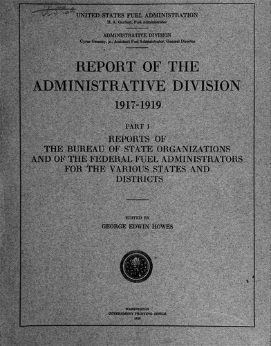 Report of the Administrative division 1917-1919