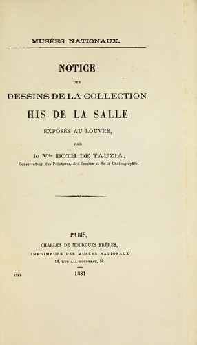 Notice des dessins de la collection His de la Salle