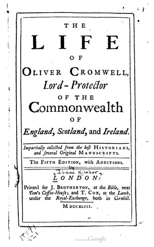 The life of Oliver Cromwell