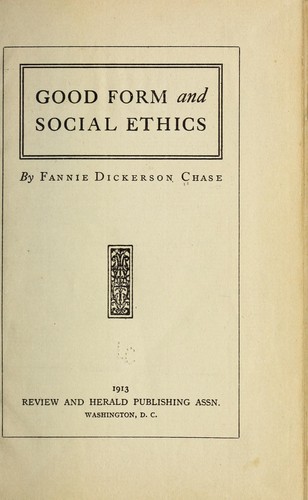 Good form and social ethics.