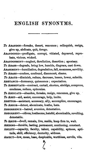 comprehensive dictionary of english synonyms